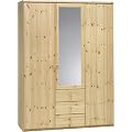 Steens 29910819 Kleiderschrank Axel 200 x 145 x 62 cm Kiefer massiv, natur lackiert