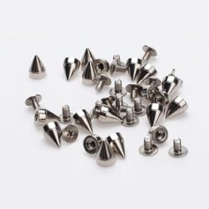 100PCS Silver Cone Spikes Screwback Studs for DIY Craft Leathercraft--Perfect for Decoration on Your DIY Bags, Leather Bracelets, Clothes, Shoes, etc
