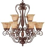 LAMPS BEAUTIFUL Classic Traditional Canton Twelve Light Chandelier by Savoy House--Excellent customer service--see our feedback.
