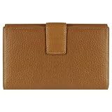 Tavecchi Women's Soft Genuine Italian Leather Flap Wallet Brown