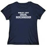 T-Shirt Womens Navy Blue " WORLD'S BEST Visual Merchandiser " Occupations Large