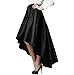 Persun Women's Black Bowknot Waist Back Zipper Hi-lo Skater Skirt