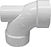 Genova 73032 Low Heel Inlet Dwv Pipe Elbow, 90 Deg, 3 X 3 X 2 in, Hub, SCH 40, PVC, 3" x 2"