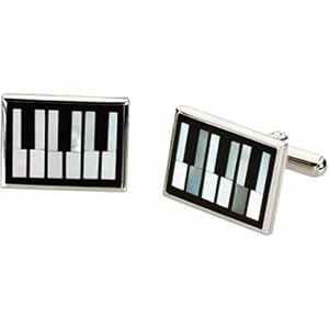 Chic Piano Keyboard Silver Cufflinks