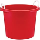 United Solutions TU0033 10 Gallon Round Rope Handle Tub, 37.8-Liter, Cherry Red