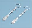 Sterling Silver CZ Earrings - Size: 43mm