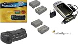 Professional Vertical Battery Grip for Nikon D300 D700 Digital SLR MB-D10 + 2 Nikon EN-EL3E Batteries + AC/DC Rapid Charger