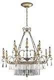 IMAGE OF Eurofase 19360-010 Clairemont 15-Light Chandelier, Artisan Gold/Crystal