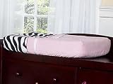 Pink, Black & White Funky Zebra Changing Pad Cover by JoJo Designs