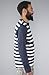 VGB The St. Tropez Henley in Navy Stripe,Tops for Men, Medium,Navy