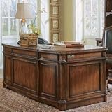 Leather Top Desk by Hooker Furniture - Wood Tones (342-10-463)