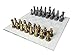 Cats Versus Dogs Chess Set 3.5 Inch Tall Hand Painted with Glass Board