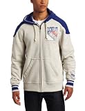 NHL Men's New York Rangers Classics Full Zip Fleece Hood (Grey, Medium)