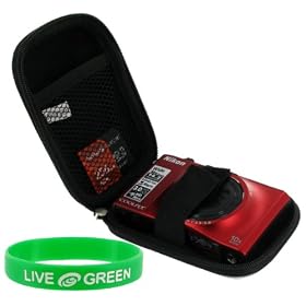EVA Hard Shell Carrying Case (Black) for Nikon Coolpix S8000 14 MP Digital Camera Red