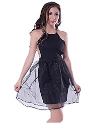 Sexy Sheer Backless Sleeveless Polyester/Spandex Skater Dress 