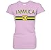 Jamaica Distressed Flag Banner -Jamaican Crest Shield Juniors T-Shirt