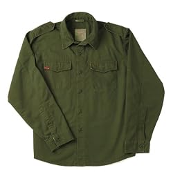 Rothco Vintage Fatigue - Men's Button Down Long Sleeve Shirt - Olive