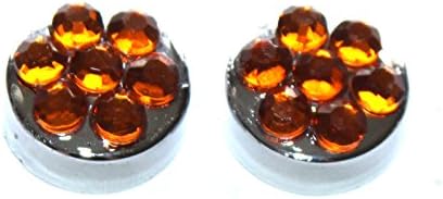4 Row TOPAZ BROWN Crystal Rhinestone Bling Sparkle Metal License Plate Frame &amp; Caps Set