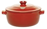 Emile Henry Flame Top 5-1/2-Quart Round Stewpot, Red