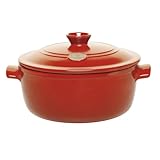 Emile Henry 614553 Flame Top 5-1/2-Quart Round Stewpot, Red