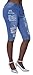 Ermonn Womens High Waist Washed Distressed Denim Shorts Plus Size