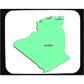 Decorated Mouse Pad with africa, map, algeria