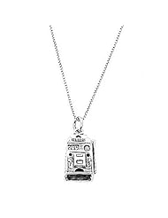 Sterling Silver Three Casino Slot Machine Necklace