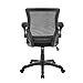 Modway Veer Office Chair with Mesh Back and Vinyl Seat With Flip-Up Arms in Black