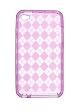 Premium TPU Flexi Soft Gel Skin for Apple iPod Touch 4th Generation, 4th Gen - Hot Pink Checkers Argyle Print