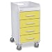TrippNT 51082 HDPE/ABS Compact Cart, Front Locking, 15" Width x 27" Height x 17" Depth, 4 Drawers, Bright Idea