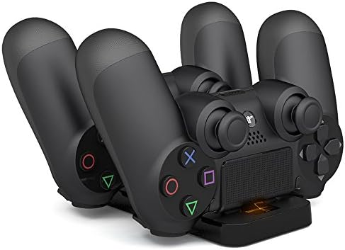 VICLUS(TM) Ps4 Controller Charger Stand, Dual Charging Station for Sony Playstation 4 DualShock 4 Wireless Controller + USB Wall Charger Adapter included.