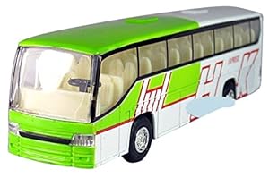  Tour bus Diecast Bus model collection W/ light and sound back power Green&White