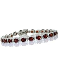 10.88ct Garnet and Diamond Bracelet in 14Kt White Gold