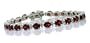 10.88ct Garnet and Diamond Bracelet in 14Kt White Gold
