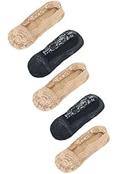 Dahlia Women's Non Slip Liner Socks - Lace Liner