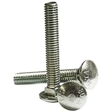 Zinc Plated Steel Carriage Bolt, Oval Head, 1/4"-20, 1/2" Length (Pack of 125)
