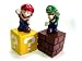 New Super Mario Bros mini figures bundle (a set of Five ~1" figures: Mario, Goomba, Luigi, Koopa Troopa, and Mushroom; Each comes with a ~1" mounting block) (Japanese Imported)_s-2
