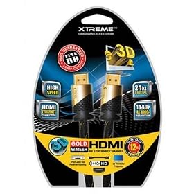 XtremeCables 94112 12ft Gold Series Mesh Braided High Speed HDMI w/ Ethernet