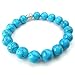 KONOV 10-12mm Natural Energy Stone Beads Gemstone Mens Womens Bracelet, 10-12mm Buddha Mala, Blue