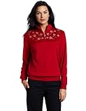 IMAGE OF Alfred Dunner Women's Velour Spliced Flower Top, Red, Large