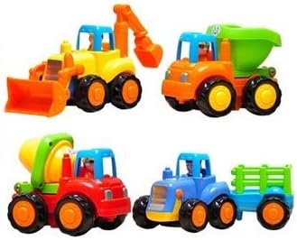 4pcs Set Kids Child Tractor Pushdozer Concrete Mixer Car Truck Toy Instrument