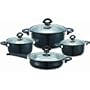 Kochtopfset auch f�r Induktion - 8 teilig (Schwarz)
