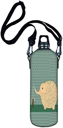 Colorfulbags® HOT Selling NEW Elephants 1000ml (1L) Neoprene Insulated Sport Water Bottle Zipper BAG Cover Carrier Case Pouch Holder with Shoulder Strap