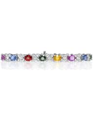 Diamond and Sapphire 18k White Gold Bracelet