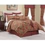 BELLISSIMO 26 PC. BEDROOM SET W/ MATCHING CURTAINS, SHEETS AND PILLOWS. BURGANDY