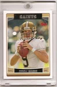 2006 Topps Drew Brees New Orleans Saints Football Card (1st year with Saints)- Mint Condition - In Protective Acrylic Display Case!!