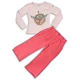 IMAGE OF Mish - Girls Long Sleeve Pant Set, Pink, Salmon (Size 6)
