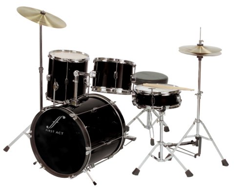 MusicalInstruments: First Act MD703 7 Piece Fusion Drum Set ,Cool Silver Flame Finish