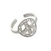 Cubic Zirconia Peace Sign Silver Toe Ring