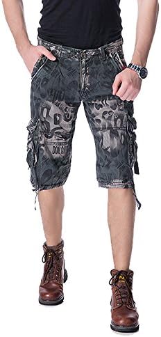 Feinste Men's Camo Cargo Shorts (34, Gray)